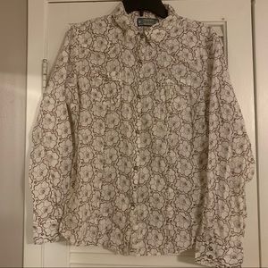 Shyanne Flower Marbled Snap shirt w sparkle center